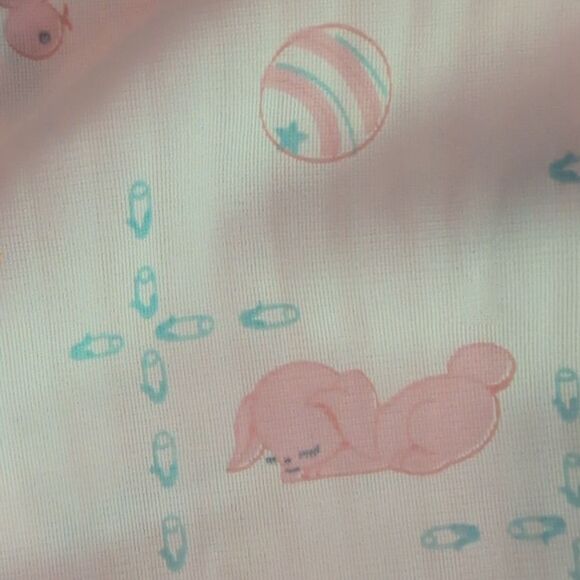 Vintage MCM Lot Of 3 Bolts Of Baby Sheer Nursery Baby Animal Print Material Rare - Picture 10 of 12